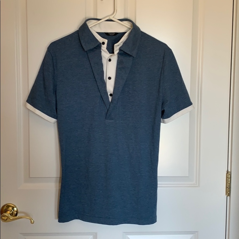 NWOT-Mens Polo Shirt Contrast Double Layer
